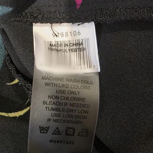 Vince Camuto Black Tropical Garden Off The Shoulder Top. Sz Med. NWOT. - Picture 8 of 8